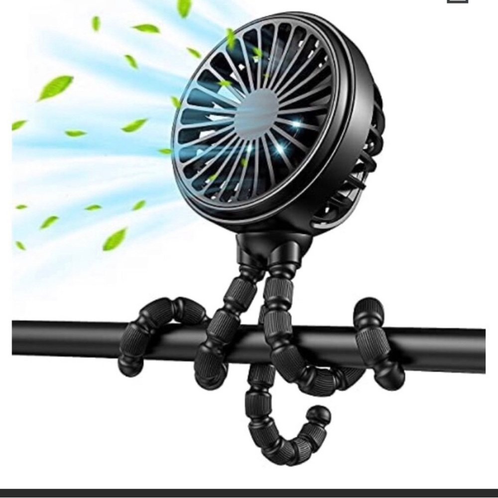 New GUSGO - Mini USB rechargeable fan 3 adj speeds & bendable tripod Free Gift - Picture 1 of 12